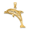 Lex & Lu 14k Yellow Gold 2D and Polished DOLPHIN Jumping Charm LALK7790 - 4 - Lex & Lu