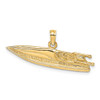 Lex & Lu 14k Yellow Gold 2D Textured Speed Boat Charm - Lex & Lu