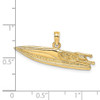 Lex & Lu 14k Yellow Gold 2D Textured Speed Boat Charm - 3 - Lex & Lu