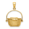 Lex & Lu 14k Yellow Gold 3D Nantucket Basket Charm - 4 - Lex & Lu