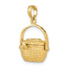 Lex & Lu 14k Yellow Gold 3D Nantucket Basket Moveable Lid Charm - 5 - Lex & Lu