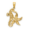 Lex & Lu 14k Yellow Gold Starfish and Seahorse Charm LALK7809 - 4 - Lex & Lu