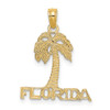 Lex & Lu 14k Yellow Gold Flat FLORIDA Under Palm Tree Charm - Lex & Lu