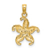 Lex & Lu 14k Yellow Gold 2D Puffed Starfish Charm LALK7832 - 4 - Lex & Lu