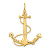 Lex & Lu 14k Yellow Gold 3D Large Anchor w/Rope Charm - Lex & Lu