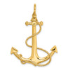 Lex & Lu 14k Yellow Gold 3D Large Anchor w/Rope Charm - 4 - Lex & Lu