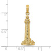 Lex & Lu 14k Yellow Gold 3D FENWICK ISLAND Lighthouse, DE Charm - 3 - Lex & Lu