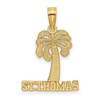 Lex & Lu 14k Yellow Gold ST. THOMAS Under Palm Tree Charm - Lex & Lu