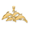 Lex & Lu 14k Yellow Gold Polished Four Dolphins Swimming Charm - Lex & Lu