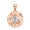 Lex & Lu 14k Rose and White Gold Medium Nautical Compass Pendant - Lex & Lu