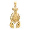Lex & Lu 14k Yellow Gold 2D Moveable Lobster Charm LALK7871 - Lex & Lu