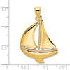 Lex & Lu 14k Yellow Gold 2D and Polished Sailboat Charm LALK7875 - 3 - Lex & Lu