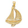 Lex & Lu 14k Yellow Gold 2D and Polished Sailboat Charm LALK7875 - 4 - Lex & Lu