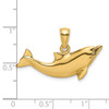 Lex & Lu 14k Yellow Gold 2D Polished Dolphin Charm - 4 - Lex & Lu