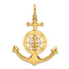Lex & Lu 14k Yellow Gold Large Anchor w/Nautical Compass Charm - Lex & Lu