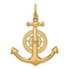 Lex & Lu 14k Yellow Gold Large Anchor w/Nautical Compass Charm - 4 - Lex & Lu