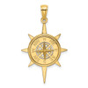 Lex & Lu 14k Yellow Gold Star Frame w/Nautical Compass Center Charm - Lex & Lu