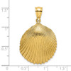 Lex & Lu 14k Yellow Gold 2D Textured Scallop Shell Charm LALK7900 - 3 - Lex & Lu