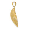 Lex & Lu 14k Yellow Gold 3D Textured Scallop Shell Charm - 2 - Lex & Lu