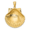 Lex & Lu 14k Yellow Gold 3D Textured Scallop Shell Charm - 4 - Lex & Lu