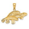 Lex & Lu 14k Yellow Gold 2D and Polished Three Manatees Charm - 4 - Lex & Lu