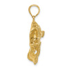 Lex & Lu 14k Yellow Gold 2D Bass Fish Jumping Charm - 2 - Lex & Lu