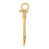 Lex & Lu 14k Yellow Gold 3D Large Anchor Charm - 2 - Lex & Lu