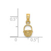 Lex & Lu 14k Yellow Gold 3D Mini Basket Charm - 3 - Lex & Lu