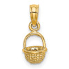 Lex & Lu 14k Yellow Gold 3D Mini Basket Charm - 4 - Lex & Lu