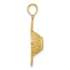 Lex & Lu 14k Yellow Gold 3D 2 Handles Round Basket Charm - 2 - Lex & Lu