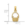 Lex & Lu 14k Yellow Gold 3D Moveable Handle Basket Charm - 3 - Lex & Lu