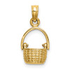 Lex & Lu 14k Yellow Gold 3D Moveable Handle Basket Charm - 4 - Lex & Lu