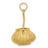Lex & Lu 14k Yellow Gold 3D Moveable Handle Flower Basket Charm - 2 - Lex & Lu