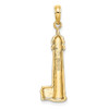 Lex & Lu 14k Yellow Gold 2D and Polished CAPE MAY Lighthouse Charm - 4 - Lex & Lu