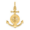 Lex & Lu 14k Yellow Gold 3D Small Anchor w/Nautical Compass Charm - Lex & Lu