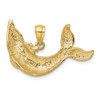 Lex & Lu 14k Yellow Gold Polished Textured Dolphin Charm - 4 - Lex & Lu