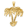 Lex & Lu 14k Yellow Gold 2D Double Palm Trees Charm - 4 - Lex & Lu