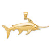 Lex & Lu 14k Yellow Gold 3D Polished and Satin Swordfish Charm - 4 - Lex & Lu