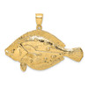 Lex & Lu 14k Yellow Gold 3D Flounder Fish Charm - Lex & Lu