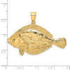 Lex & Lu 14k Yellow Gold 3D Flounder Fish Charm - 3 - Lex & Lu