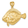 Lex & Lu 14k Yellow Gold 3D Flounder Fish Charm - 5 - Lex & Lu