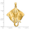 Lex & Lu 14k Yellow Gold 2D and Polished Stingray Charm - 3 - Lex & Lu