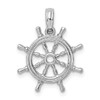 Lex & Lu 14k White Gold 3D Ship Whell Charm - Lex & Lu