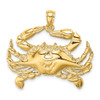 Lex & Lu 14k Yellow Gold 2D Blue Crab Charm LALK8056 - Lex & Lu