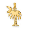 Lex & Lu 14k Yellow Gold Polished CHARLESTON Palm Tree Charm - Lex & Lu