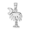 Lex & Lu 14k White Gold Polished CHARLESTON Palm Tree Charm - Lex & Lu