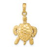 Lex & Lu 14k Yellow Gold 3D Sea Turtle w/Moveable Head and Legs Charm - Lex & Lu