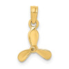 Lex & Lu 14k Yellow Gold 3D w/3 Blades Propeller Charm LALK8065 - Lex & Lu