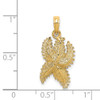 Lex & Lu 14k Yellow Gold Textured Starfish Charm LALK8068 - 3 - Lex & Lu