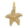 Lex & Lu 14k Yellow Gold Starfish w/Beaded Texture Charm LALK8070 - Lex & Lu